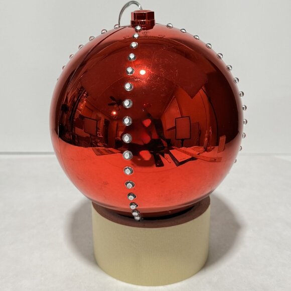 Large Red LED Christmas Ornament Ball 6" Hanging Motion Lights Battery Timer - Picture 12 of 12